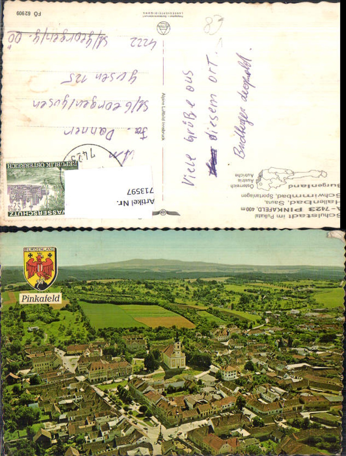 713597 Luftbild Fliegeraufnahme Pinkafeld
