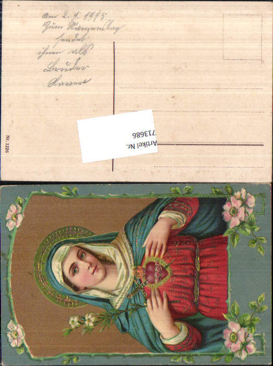713686 Präge Lithographie Heilige Maria Herz Jesu Jesus Religion