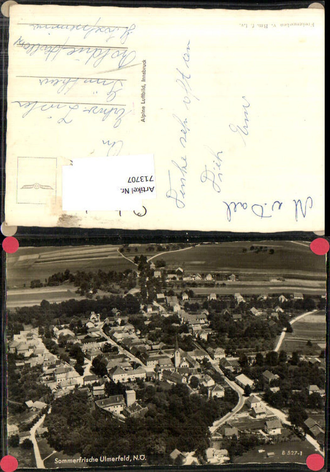 713707 tolle Fliegeraufnahme Luftbild Ulmerfeld Hausmening b. Amstetten Neufurth