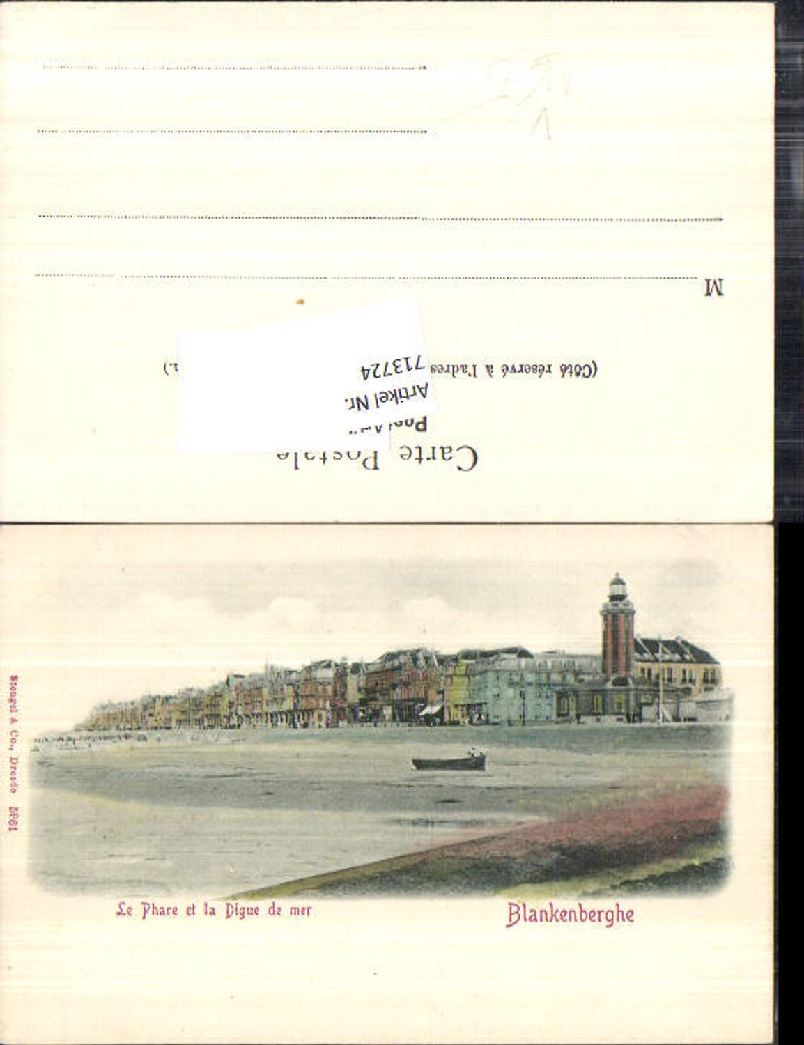 713724 Blankenberghe Phare et la Digue de mer Leuchtturm pub Stengel & Co. 5961