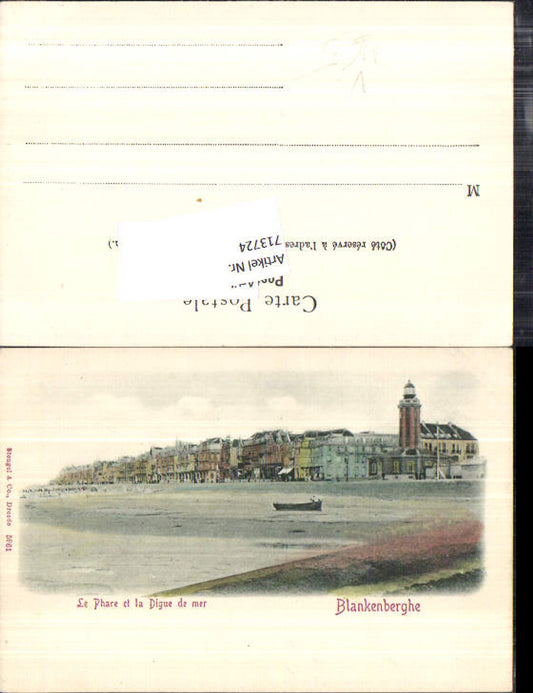 713724 Blankenberghe Phare et la Digue de mer Leuchtturm pub Stengel & Co. 5961