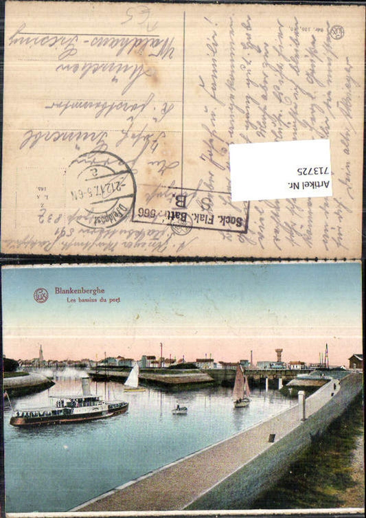 713725 Blankenberghe Les bassins du port Hafen Feldpost München Waldhaus Giesing