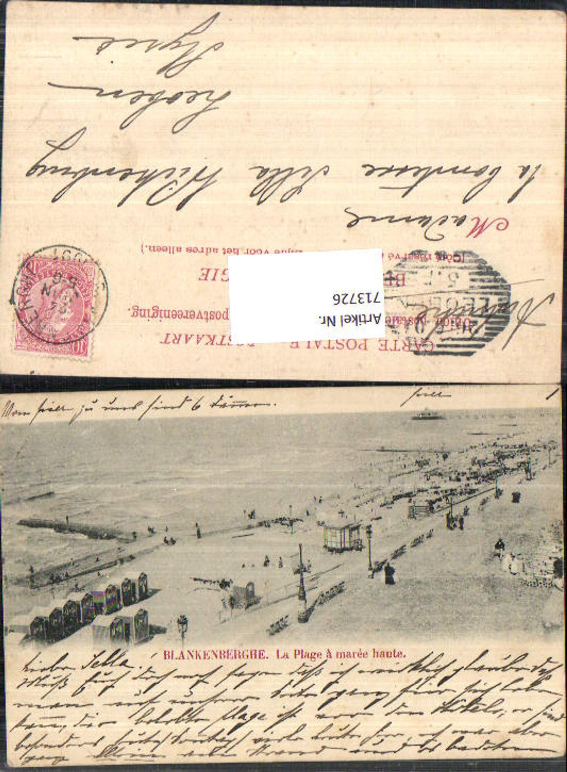 713726 Blankenberghe Le Plage maree haute beach life