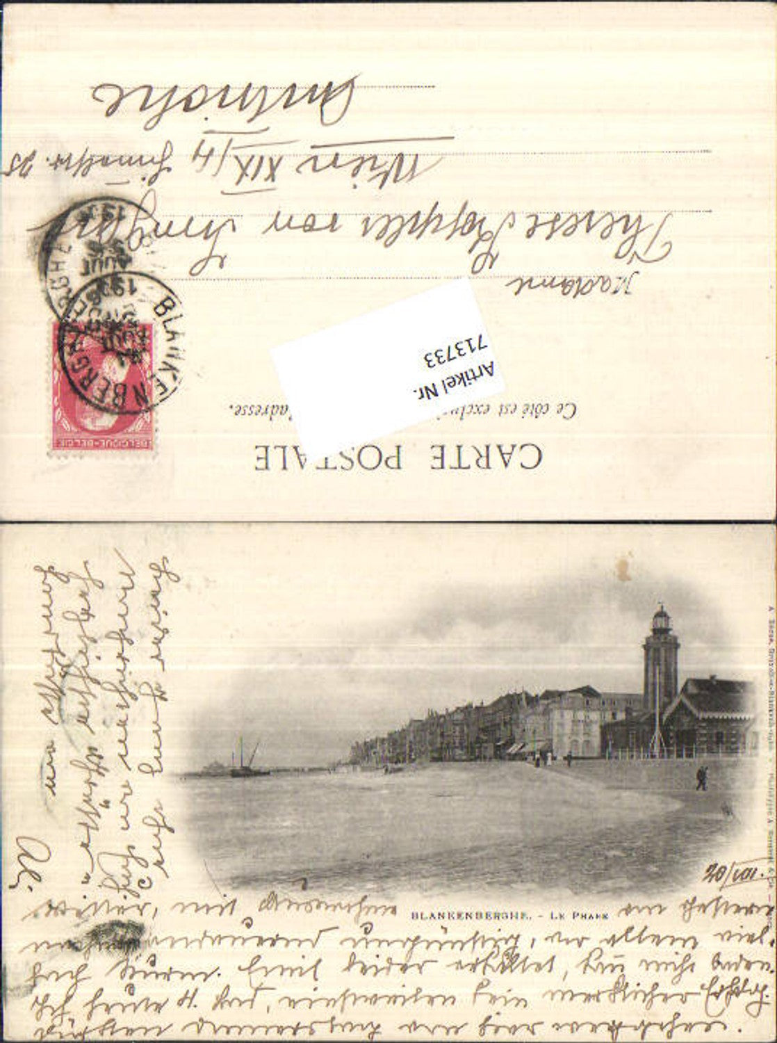 713733 Blankenberghe Blankenberge Le Phare Leuchtturm am Strand pub A. Bergeret