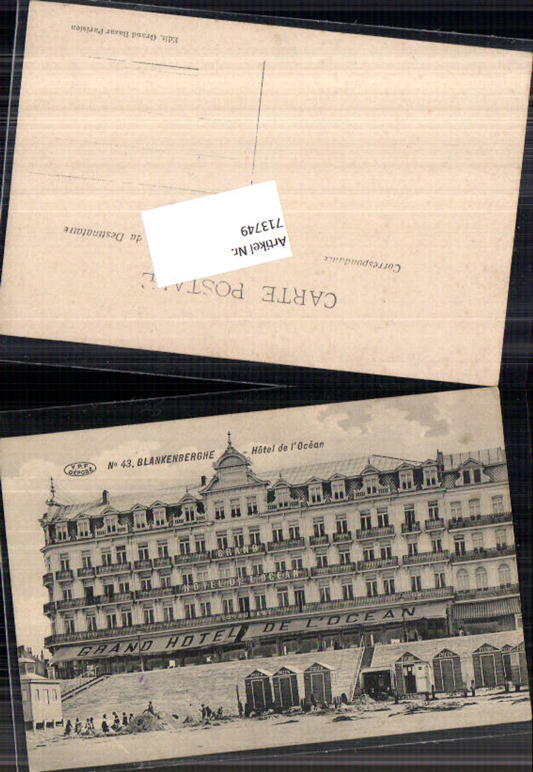 713749 Blankenberghe Blankenberge Grand Hotel de L`Ocean Strand Strandleben