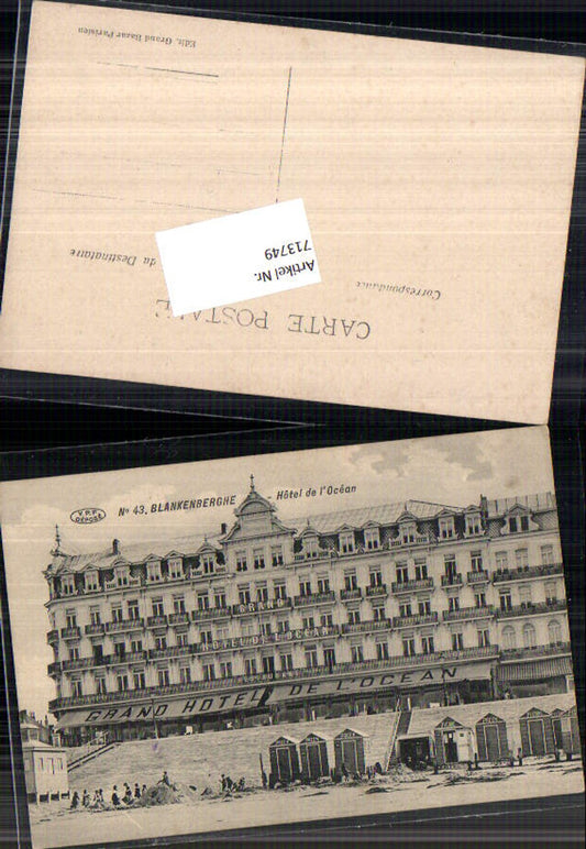 713749 Blankenberghe Blankenberge Grand Hotel de L`Ocean Strand Strandleben