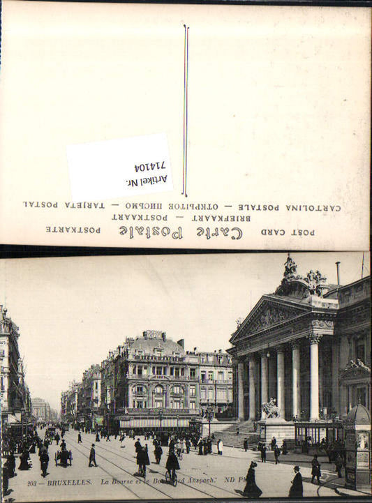 714104 Brüssel Bruxelles La Bourse Börse Boulevard Anspach
