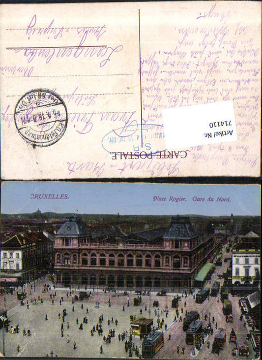 Brüssel Bruxelles Place Rogier Gare Nord Bahnhof Feldpost Langenleuba Oberhain Leipzig