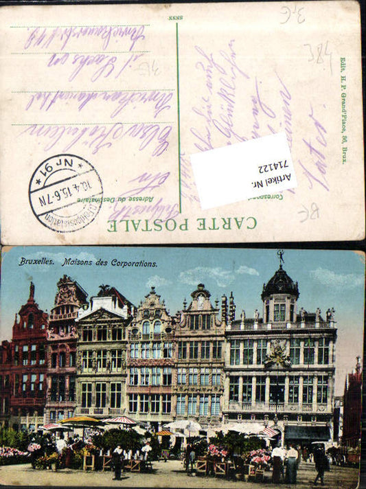 714122 Brüssel Bruxelles Maisone des Corporations K.D. Feldpost Zwickau Marienthal