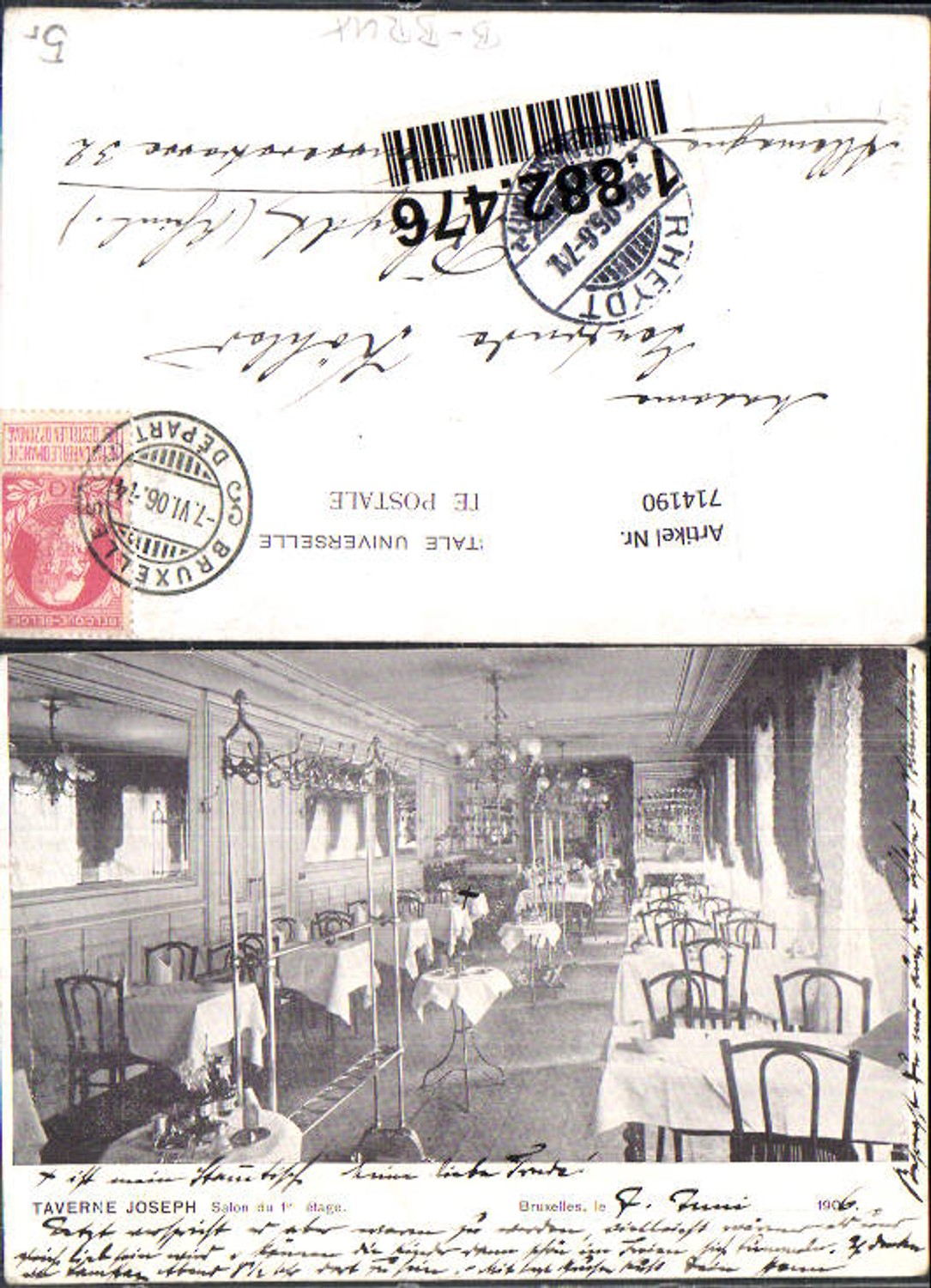 714190 Brüssel Bruxelles Taverne Joseph Salon Gasthaus Cafe