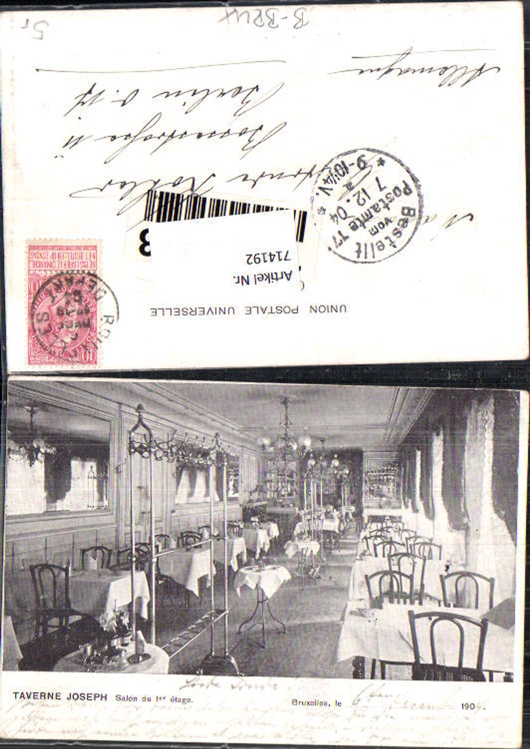 714192 Brüssel Bruxelles Taverne Joseph Salon Gasthaus Cafe