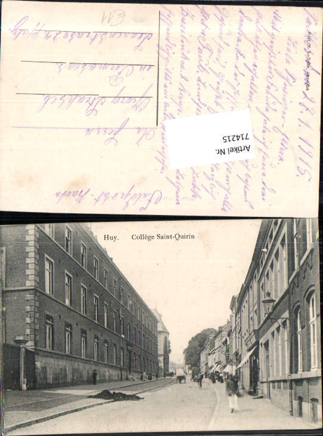 714215 Huy College Saint Quirin Straßenansicht K.D. Feldpost Pirmasens
