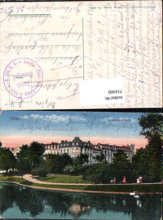 714300 Liege Lüttich Le square Avroy Feldpost Landsturm Pionier Ers. 3. bayr. Armee
