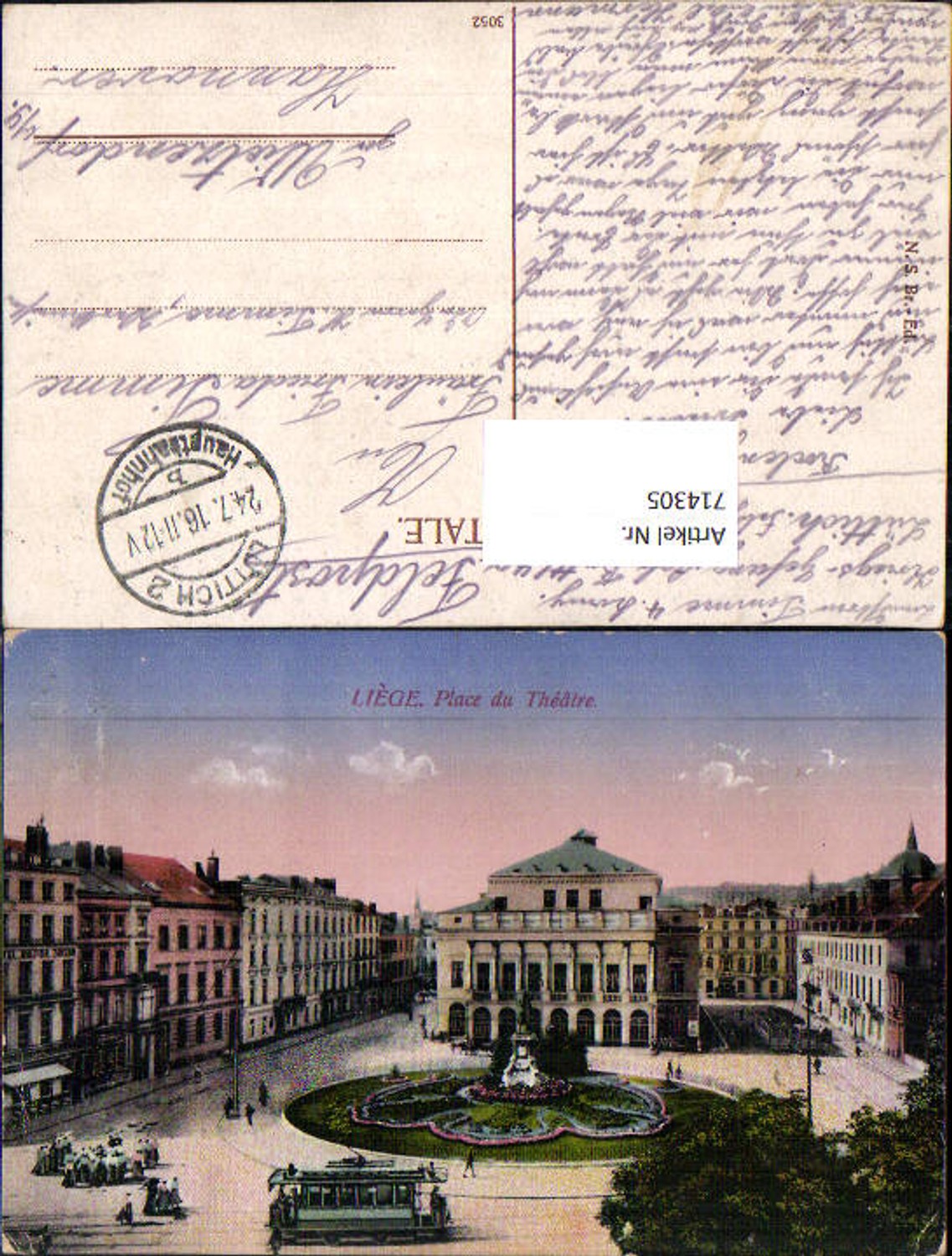 714305 Liege Lüttich Place du Theatre Theater Feldpost Wietzendorf Hannover