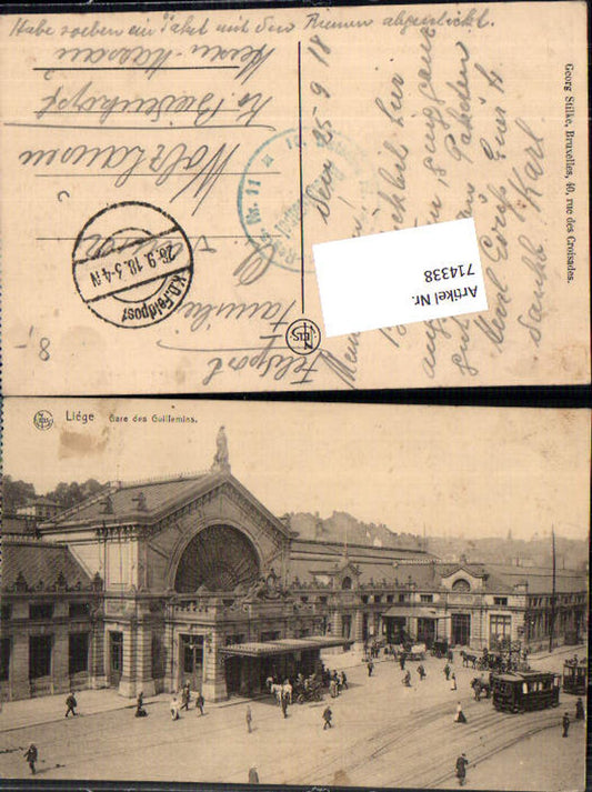 Liege Lüttich Gare Bahnhof Tramway Feldpost Wolzhausen Biedenkopf Breidenbach