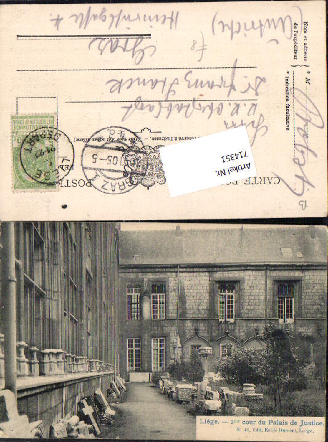 714351 Liege Lüttich 2. cour du Palais des Justice