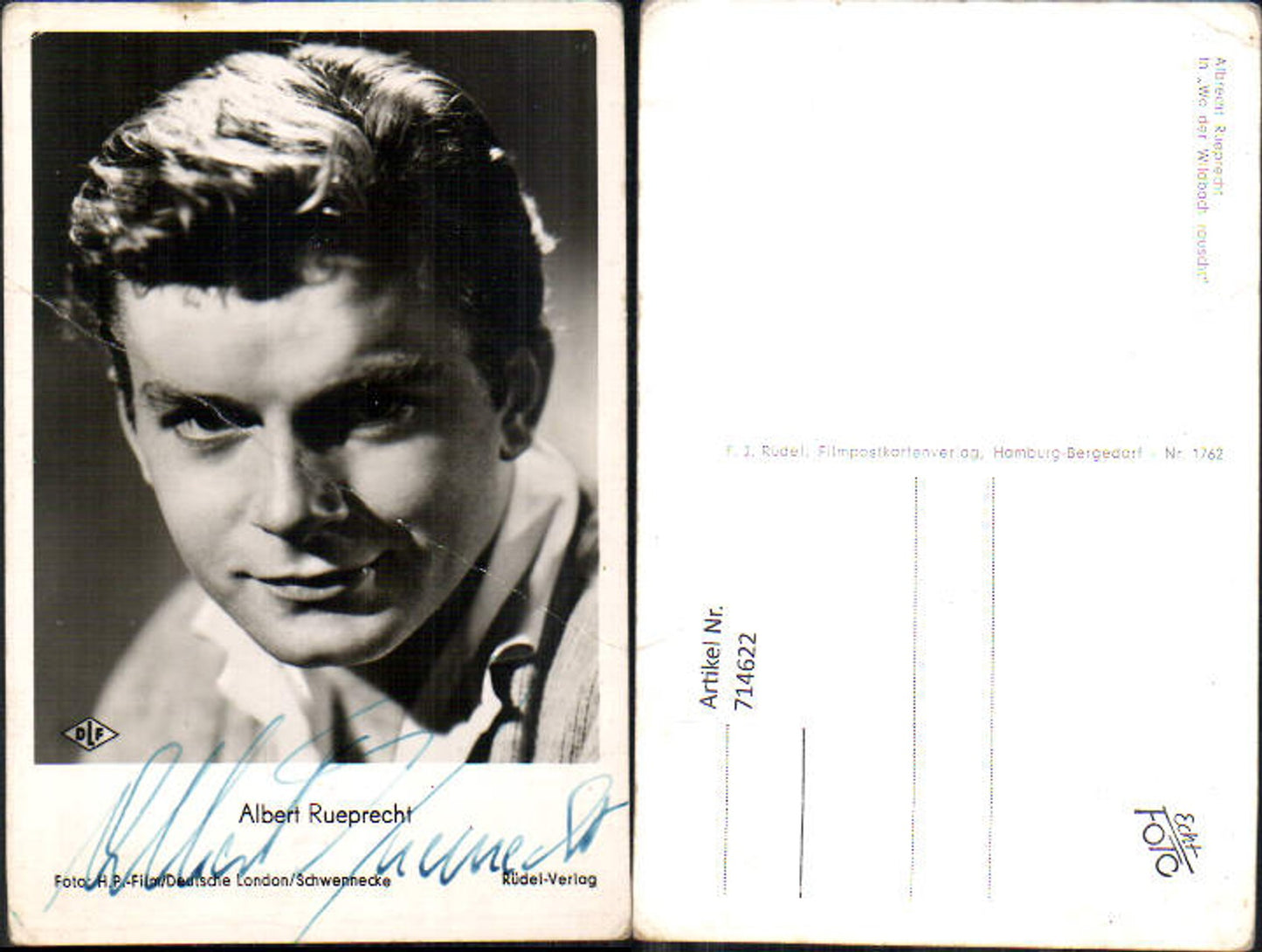 714622 Autogrammkarte Albert Rueprecht Rüdel Verlag original signiert