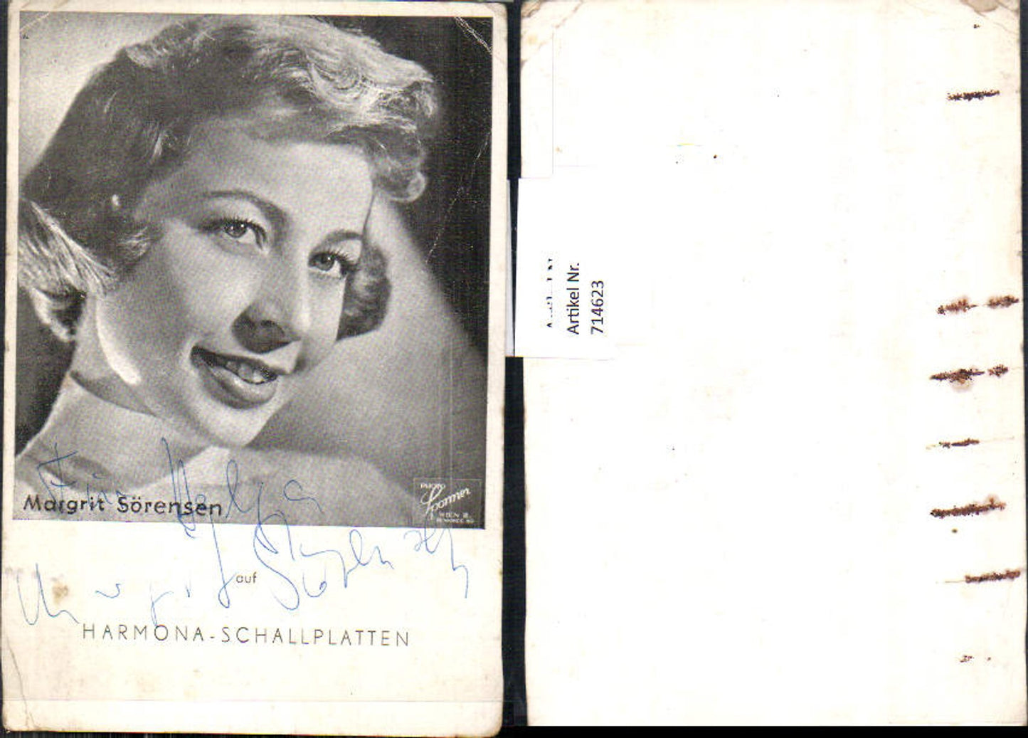 714623 Autogrammkarte Margrit Sörensen signiert