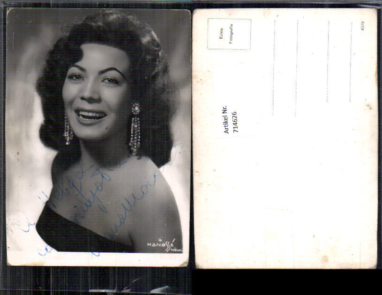 714626 Fotokunst Manasse Wien Frau Schauspielerin Ava Gardner original signiert Autogrammkarte