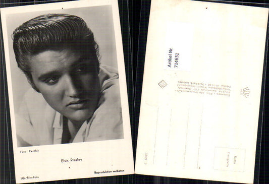 714631 Original Autogrammkarte Elvis Presley Foto Centfox Ufa Film Portrait