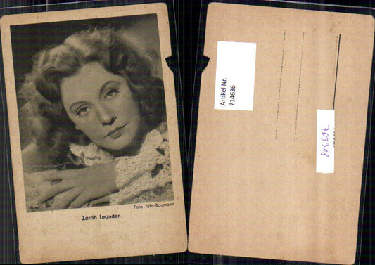 714636 Zarah Leander Uda Baumann Ross Verlag original Autogrammkarte