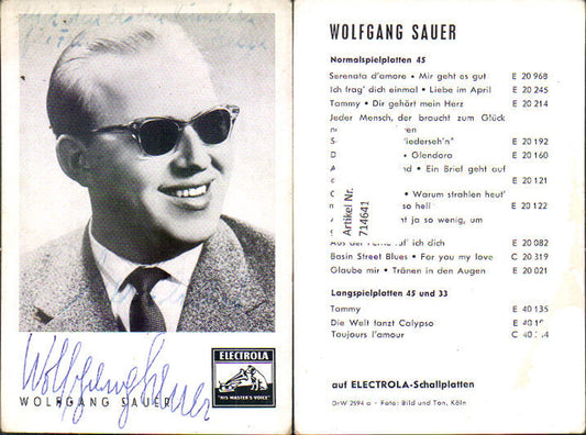 714641 Wolfgang Sauer Electrola original signiert Autogrammkarte