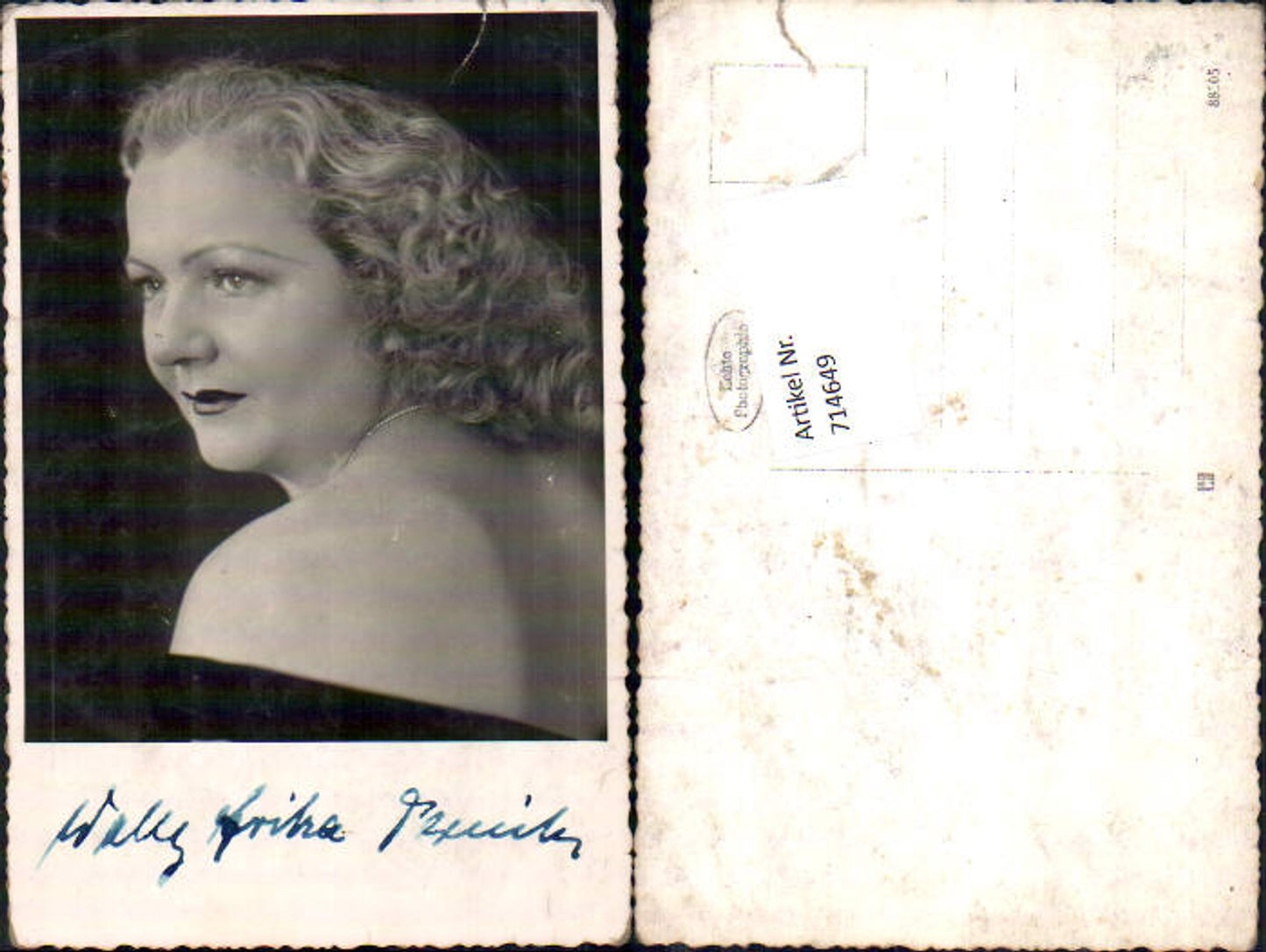 714649 Wally Erika Portrait Kette original signiert Autogrammkarte