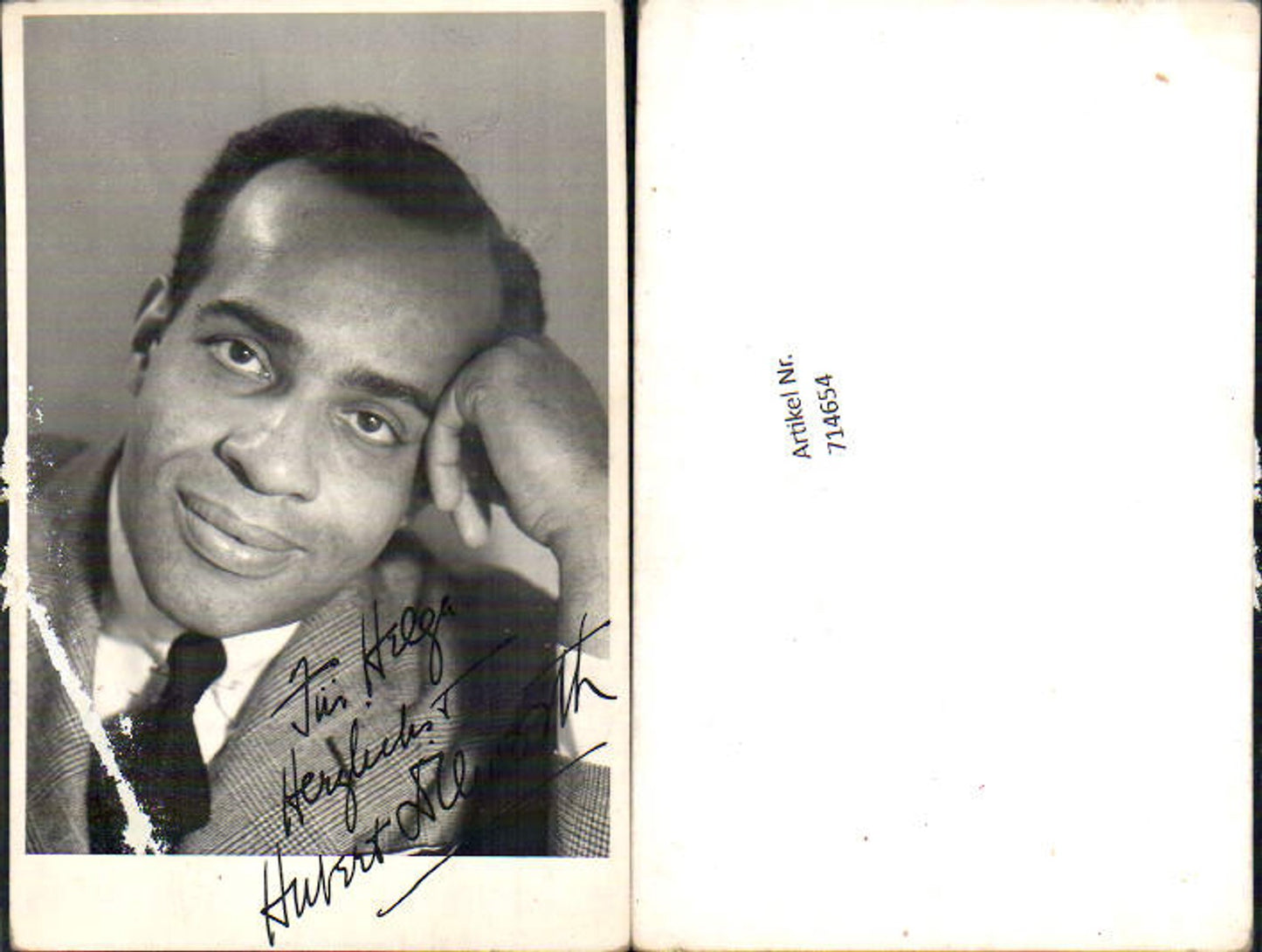 714654 Hubert Dilworth original autograph postcard m. Widmung