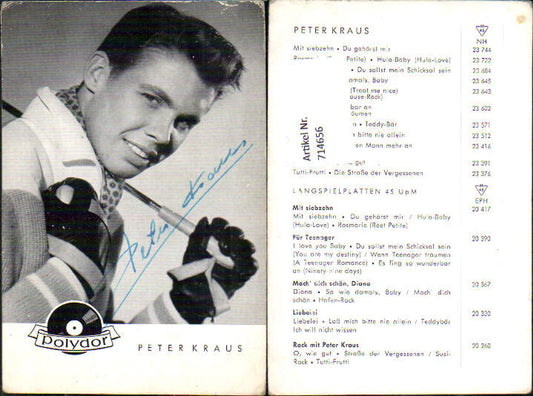 714656 Peter Kraus original signiert Autogrammkarte Polydor