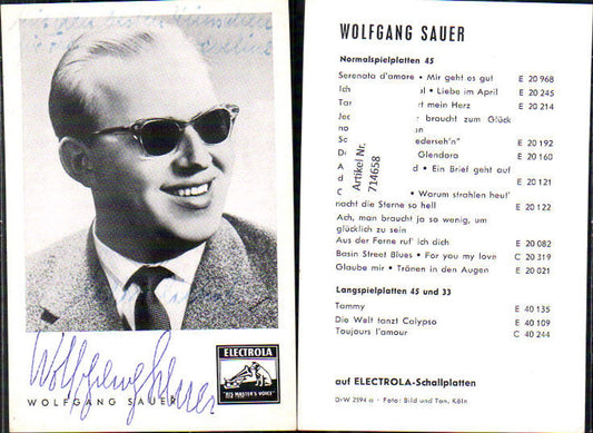 714658 Wolfgang Sauer Electrola original signiert Autogrammkarte