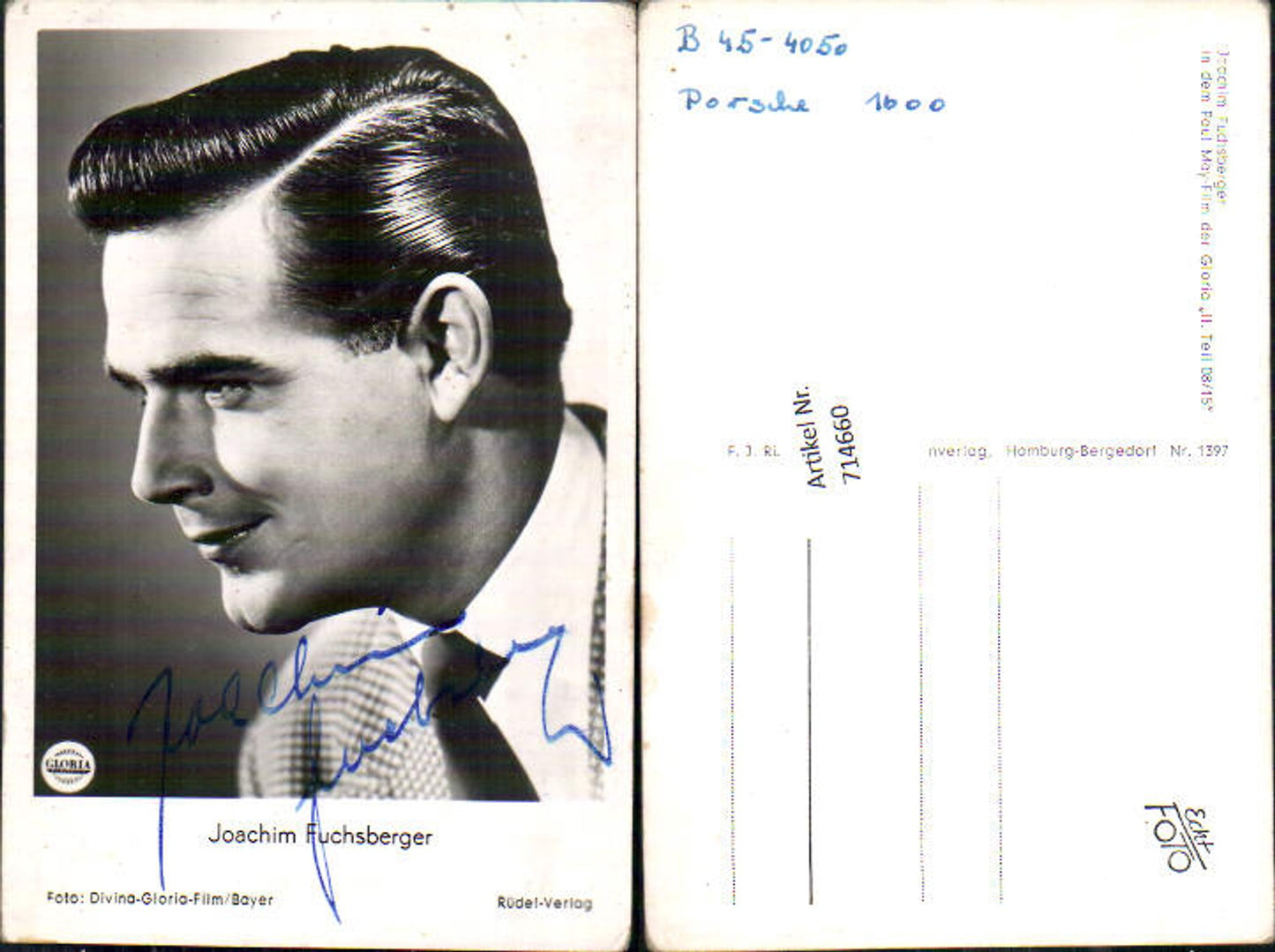 714660 Joachim Fuchsberger original signiert Autogrammkarte Rüdel Verlag