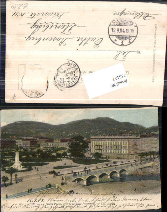 France Nice Nizza Les jardin Public Jetee Promenade pub LL. 212 gel Flensburg Stp.