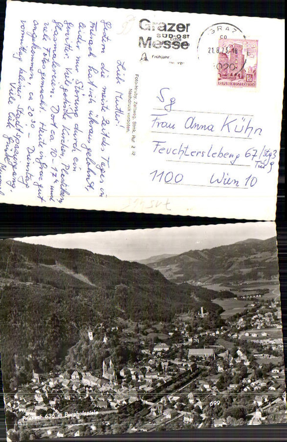 715465 Friesach in Kärnten Burghofspiele Fliegeraufnahme