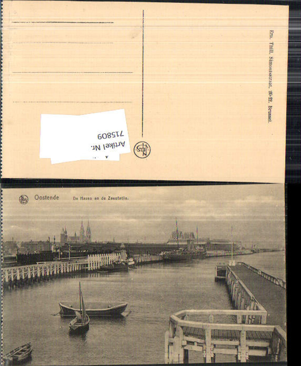 715809 Belgium Ostende Hafen Haven Zeestatie Boote