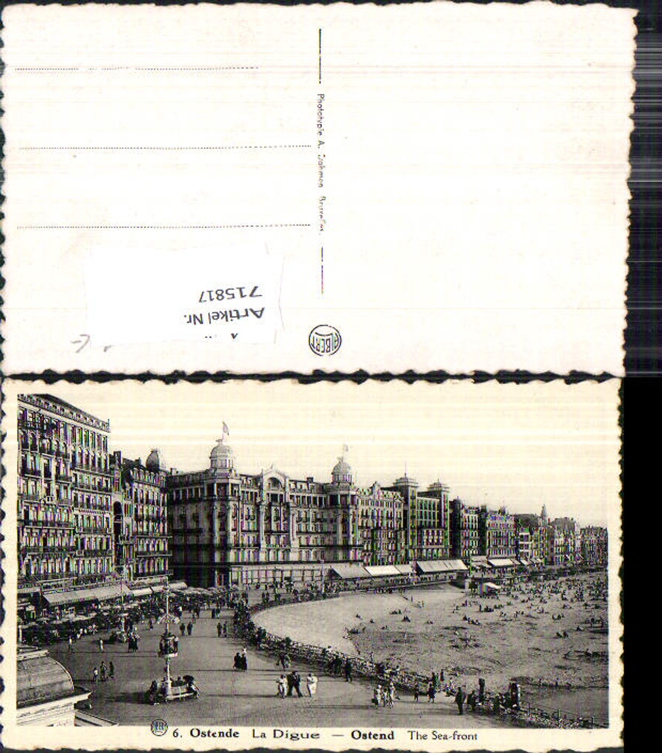 715817 Belgium Ostende La Digue Sea Front Hotel Strand Strandleben