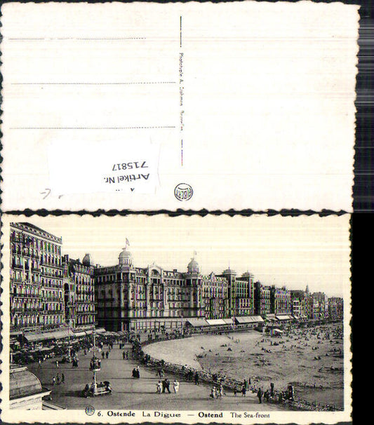715817 Belgium Ostende La Digue Sea Front Hotel Strand Strandleben