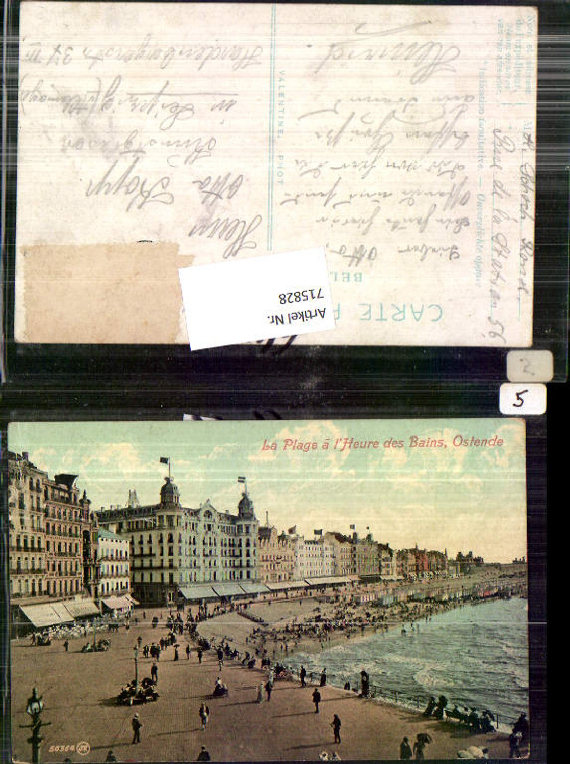 715828 Belgium Ostende La Plage Heure des Bains Strand Strandleben