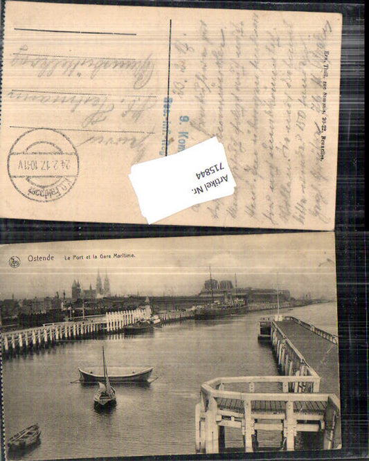 715844 Belgium Ostende Port et la Gare Maritime