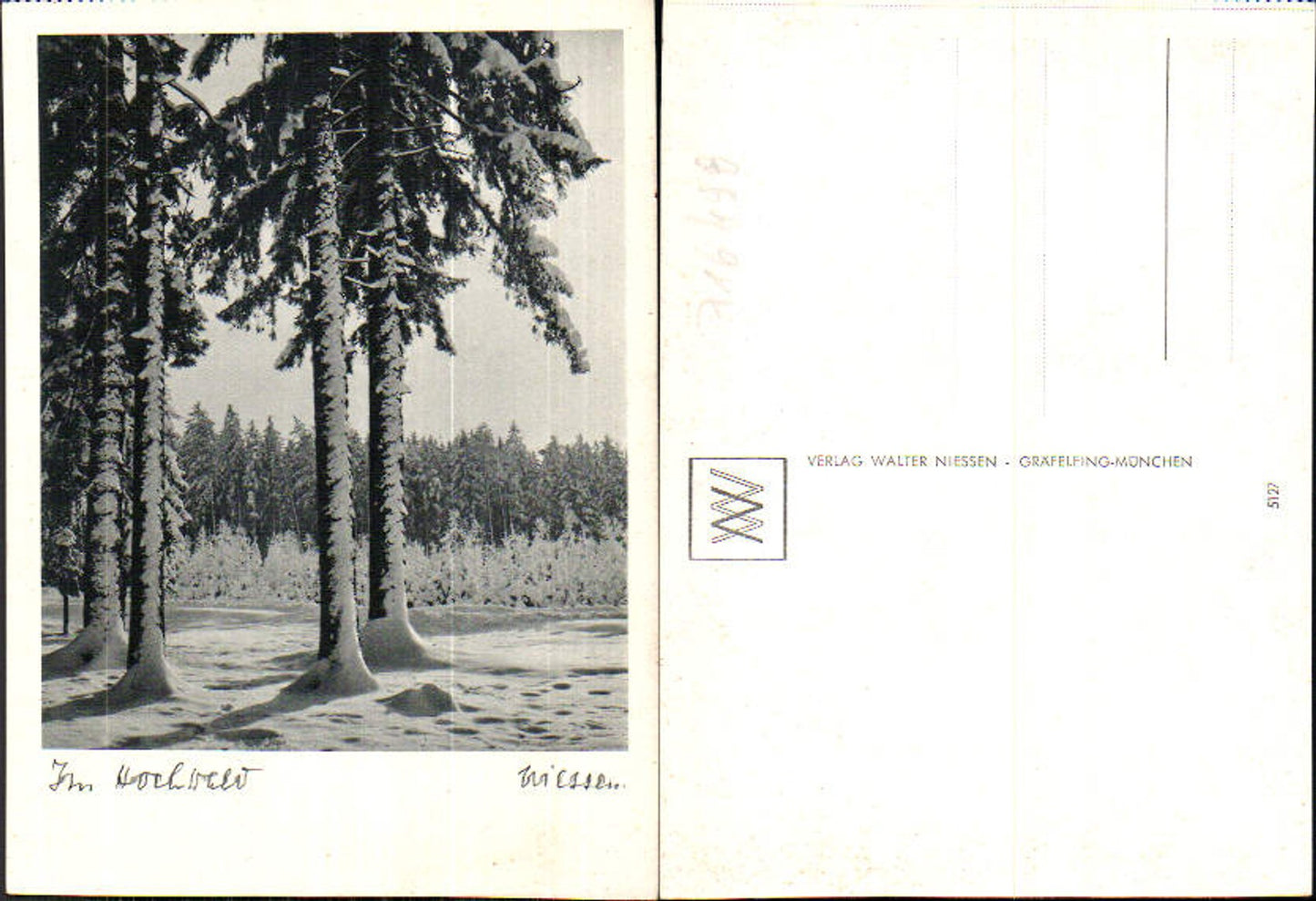 716498 Verlag Walter Niessen Gräfelfing München Hochwald Bäume Winter Schnee