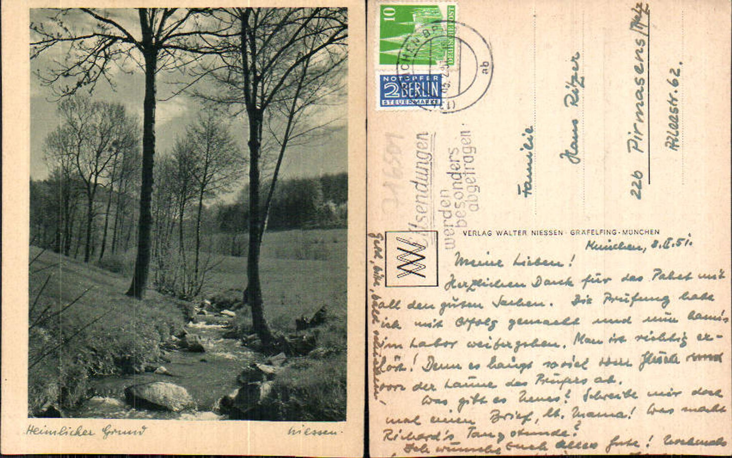 716501 Verlag Walter Niessen Gräfelfing München Bach Wald Landschaft