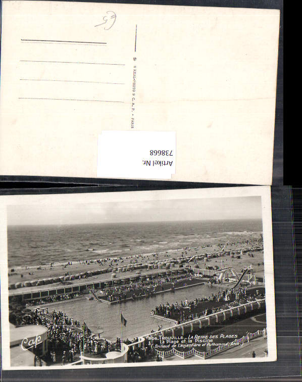 738668 Foto AK Trouville La Reine des Plages La Plage et la Piscine Strand Schwimmbad France