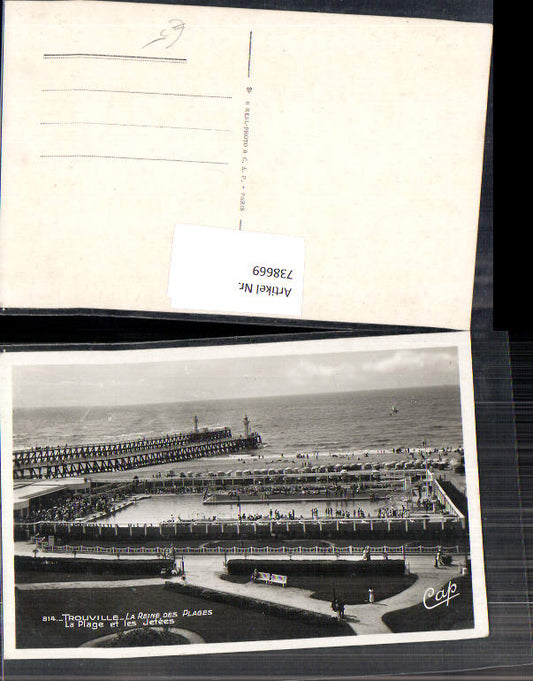 738669 Foto AK Trouville La Reine Plages La Plage Jetees Leuchtturm France