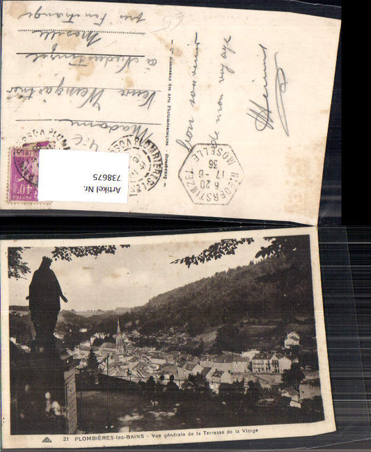 738675 Plombieres-les-Bains Vue generale de la Terrasse de la Vierge Statue France