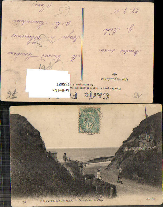 738687 Vaucottes-sur-Mer Descente sur la Plage Küste Strand France