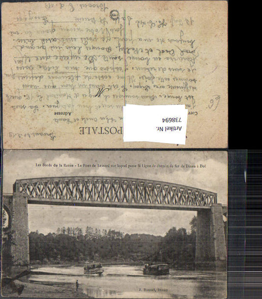 738694 Les Bords de la Rance Le Pont du Lessard Dinan a Dol Brücke Schiff France