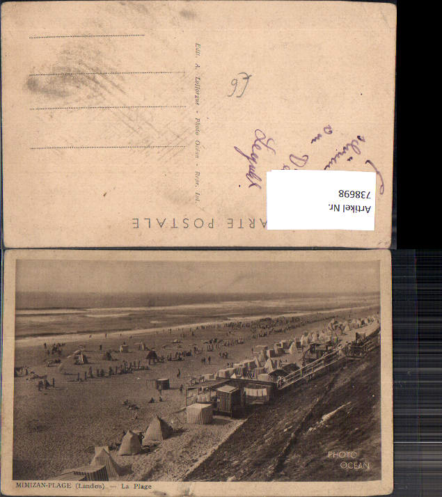 738698 Mimizan-Plage Landes La Plage Strand Strandleben France