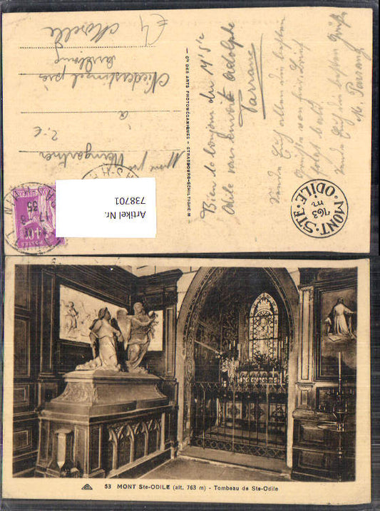 738701 Mont Ste-Odile Tombeau de Ste-Odile Grab Gruft France