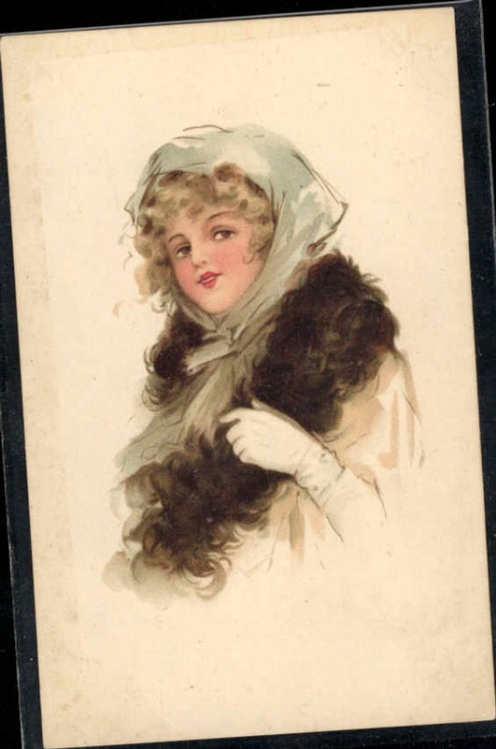 205549,Künstler AK Mädchen Kind Glamour Schal